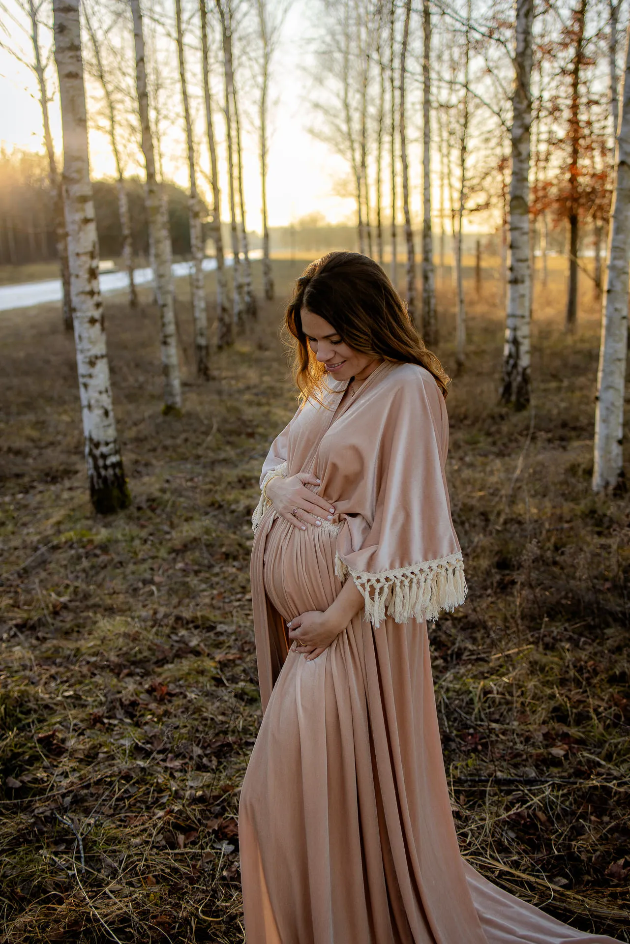 Winterliche Schwangerschaftsporträts am Eis München