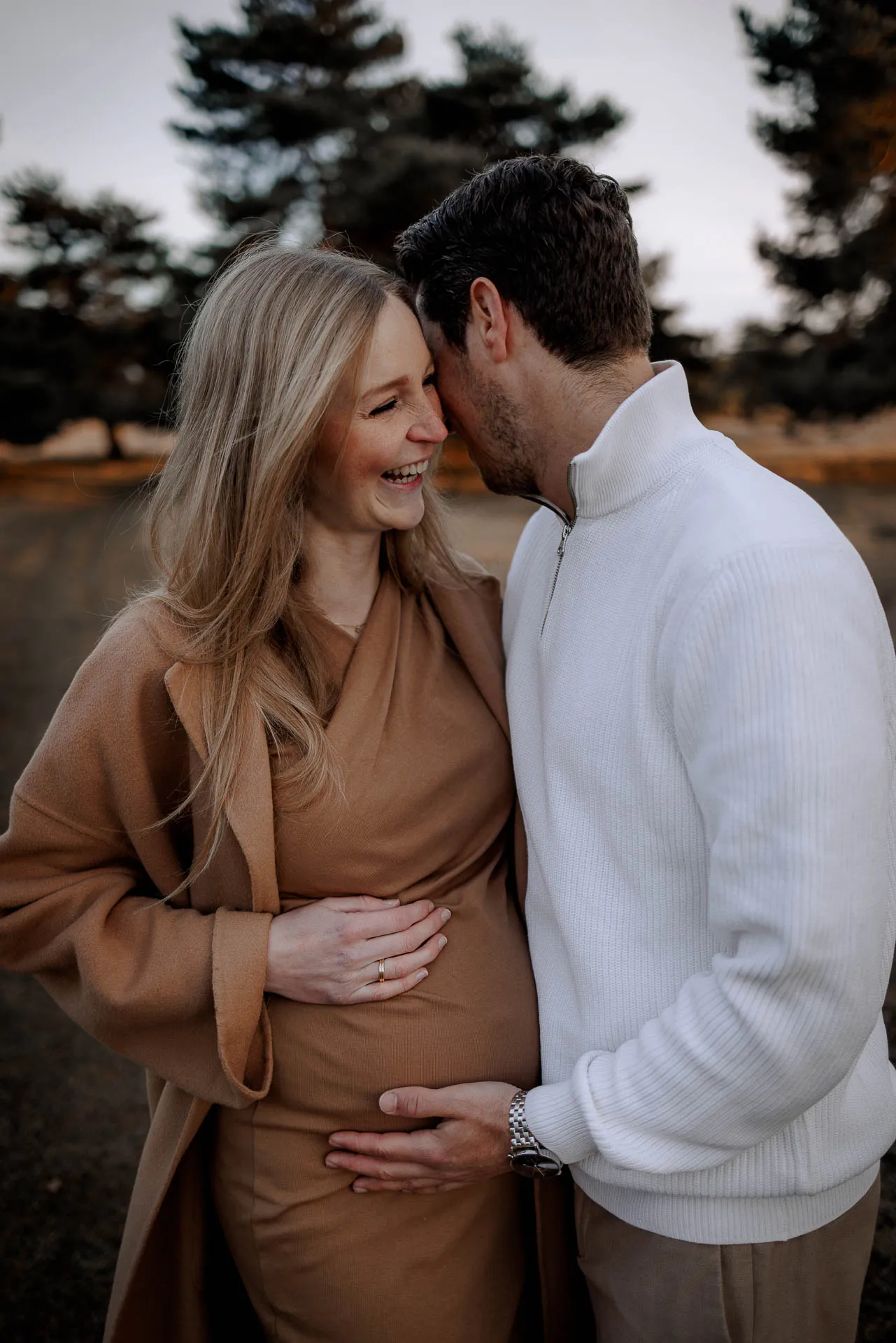 Ungestelltes Babybauchshooting Fröttmaninger Heide München