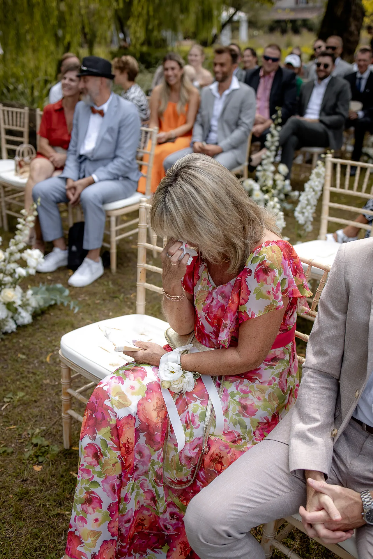 Tearful emotional moment during the Italian wedding ceremony